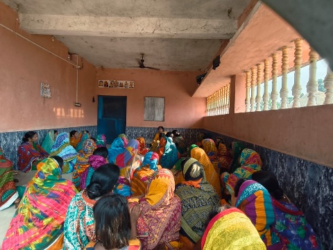Meeting with women self-help group members